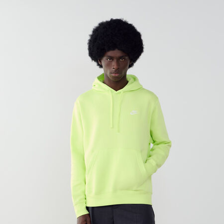 NIKE HOODIE CLUB SMALL LOGO GIALLO FLUORESCENTE UOMO
