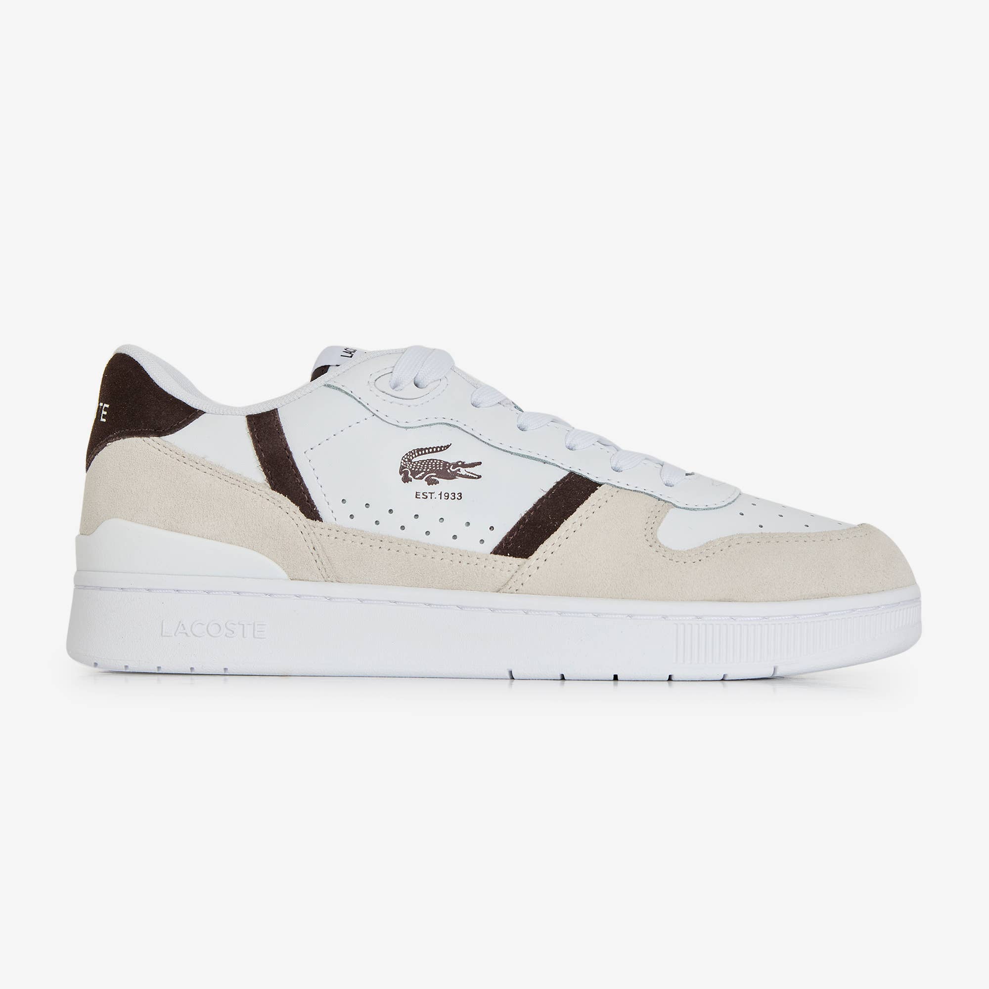 LACOSTE T-CLIP SET BIANCO/MARRONE - SNEAKERS UOMO | Courir.it