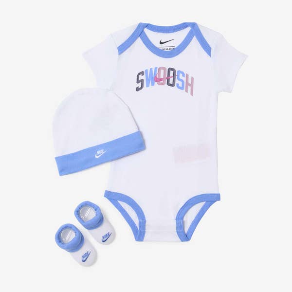 3 PC SET BODYSUIT HAT BOOTIE SWOOSH